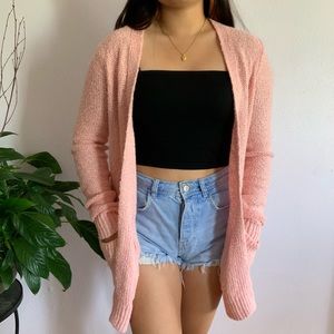 abercrombie & fitch pink cardigan
